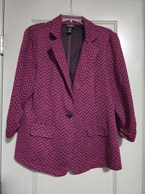 Sag Harbor Pink Chevron Blazer Jacket